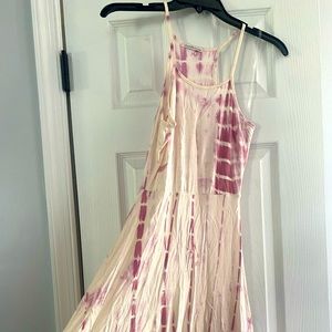 Pink tie die dress